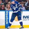 TAMPA, FL - FEBRUARY 27: Andrej Sustr #62 of the Tampa Bay Lightning skates against the Chicago Blackhawks at the Amalie Arena on February 27, 2015 in Tampa, Florida.  (Photo by Scott Audette/NHLI via Getty Images)