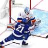 EDMONTON, ALBERTA - SEPTEMBER 07:  Brayden Point #21 of the Tampa Bay Lightning scores a goal past Thomas Greiss #1 of the New York Islanders during the first period in Game One of the Eastern Conference Final during the 2020 NHL Stanley Cup Playoffs at Rogers Place on September 07, 2020 in Edmonton, Alberta, Canada. (Photo by Bruce Bennett/Getty Images)