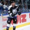 UNIONDALE, NY - 1995:  Brian Bradley #19 of the Tampa Bay Lightning skates on the ice during an NHL game against the New York Islanders circa 1995 at the Nassau Coliseum in Uniondale, New York.  (Photo by B Bennett/Getty Images)