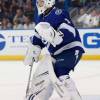 TAMPA, FL - SEPTEMBER 22: Tampa Bay Lightning goaltender Connor Ingram (1) in the first period of the NHL preseason game between the Nashville Predators and Tampa Bay Lightning on September 22, 2018, at Amalie Arena in Tampa, FL. (Photo by Mark LoMoglio/Icon Sportswire via Getty Images)