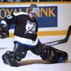 TORONTO, ON - FEBRUARY 21: Daren Puppa #93 of the Tampa Bay Lightning skates against the Toronto Maple Leafs during NHL game action on February 21, 1996 at Maple Leaf Gardens in Toronto, Ontario, Canada. (Photo by Graig Abel/Getty Images)