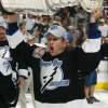 TAMPA, FL - JUNE 07:  Darren Rumble #38 of the Tampa Bay Lightning hoists the Stanley Cup after defeating the Calgary Flames in game seven of the NHL Stanley Cup Final on June 7, 2004 at the St. Pete Times Forum in Tampa, Florida. (Photo by Dave Sandford/Getty Images)