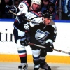 2000 Season: Islander Claude LaPointe gives the hook around the neck of Tampa's Daymond Langkow.  (Photo by Scott Levy/Getty Images)