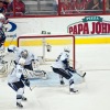 WASHINGTON, DC - April 29, 2011:  Tampa Bay Lightning goalie Dwayne Roloson (#35) makes a pad save against the Washington Capitals during Game One of the Eastern Conference Semifinals NHL playoff series at Verizon Center.