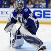 TAMPA, FL - DECEMBER 08:  Edward Pasquale #80 of the Tampa Bay Lightning warms up during a game against the Colorado Avalanche at Amalie Arena on December 8, 2018 in Tampa, Florida.  (Photo by Mike Ehrmann/Getty Images)