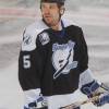 WASHINGTON - APRIL 3:  Defenseman Jassen Cullimore #5 of the Tampa Bay Lightning stands on the ice during the NHL game against the Washington Capitals at MCI Center in Washington, D.C. on April 3, 2002 . The Capitals won 4-1. (Photo by Mitchell Layton/Getty Images)