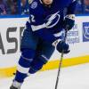 TAMPA, FL - NOVEMBER 27: Luke Schenn #2 of the Tampa Bay Lightning skates against the St. Louis Blues during the second period at Amalie Arena on November 27, 2019 in Tampa, Florida.  (Photo by Scott Audette /NHLI via Getty Images)"n