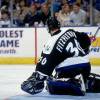 26 Mar 1998:  Goaltender Mark Fitzpatrick of the Tampa Bay Lightning in action during a game against the St. Louis Blues at the Kiel Center in St. Louis, Missouri. The Blues defeated the Lightning 3-2. Mandatory Credit: Elsa Hasch  /Allsport