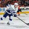 PHILADELPHIA, PA - JANUARY 11: Matt Carle #25 of the Tampa Bay Lightning skates against the Philadelphia Flyers at the Wells Fargo Center on January 11, 2014 in Philadelphia, Pennsylvania. (Photo by Drew Hallowell/Getty Images)