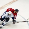 WASHINGTON, DC - May 1, 2011:  Washington Capitals forward Eric Fehr (#16) and Tampa Bay Lightning defenseman Mattias Ohlund (#5) turn during Game Two of the Eastern Conference Semifinals NHL playoff series at Verizon Center.