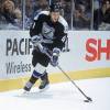 16 Dec 2000:  Maxim Galanov #41 of the Tampa Bay Lightning moves with the puck during the game against the Los Angeles Kings at the STAPLES Center in Los Angeles, California. The Lightning defeated the Kings 4-3.Mandatory Credit: Kellie Landis  /Allsport