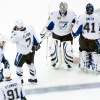 WASHINGTON, DC - November 26, 2010:  Tampa Bay Lightning goalie Dan Ellis (#33) comes on in relief of Mike Smith (#41) in the second period after Smith gave up 4 goals on 18 shots against the Washington Capitals during their NHL ice hockey game at Verizon Center.