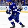 TAMPA, FLORIDA - JANUARY 07: Mitchell Stephens #67 of the Tampa Bay Lightning celebrate a goal during a game against the Vancouver Canucks at Amalie Arena on January 07, 2020 in Tampa, Florida. (Photo by Mike Ehrmann/Getty Images)