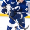 TAMPA, FL - FEBRUARY 02: Nate Thompson #44 of the Tampa Bay Lightning skates down ice during the first period of the game against the New York Rangers at the Tampa Bay Times Forum on February 2, 2013 in Tampa, Florida.  (Photo by Scott Audette/NHLI via Getty Images)