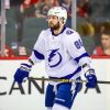 Dec 20, 2018; Calgary, Alberta, CAN; Tampa Bay Lightning right wing Nikita Kucherov (86) skates during the warmup period against the Calgary Flames at Scotiabank Saddledome. Mandatory Credit: Sergei Belski-USA TODAY Sports