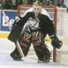 Canadiens forward Vincent Damphousse #25 in close against Tampa Bay goaltender Rick Tabaracci #31 in a game at the Molson Centre during the 1996-97 season (Photo by Denis Brodeur/NHLI via Getty Images)