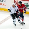 WASHINGTON, DC - January 4, 2011:  Tampa Bay Lightning forward Ryan Malone (#6) Washington Capitals defenseman John Carlson (#74) during their NHL ice hockey game at Verizon Center.