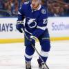 TAMPA, FL - OCTOBER 11: Tampa Bay Lightning defenseman Ryan McDonagh (27) skates with the puck during the regular season NHL game between the Vancouver Canucks and Tampa Bay Lightning on October 11, 2018 at Amalie Arena in Tampa, FL. (Photo by Mark LoMoglio/Icon Sportswire via Getty Images)