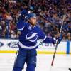 TAMPA, FL - MARCH 20: Ryan McDonagh #27 of the Tampa Bay Lightning celebrates a goal against the Toronto Maple Leafs during the third period at Amalie Arena on March 20, 2018 in Tampa, Florida. (Photo by Scott Audette/NHLI via Getty Images)