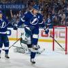 TAMPA, FL - FEBRUARY 16:   Steven Stamkos #91 of the Tampa Bay Lightning reacts after scoring a goal against the San Jose Sharks at the Tampa Bay Times Forum on February 16, 2012 in Tampa, Florida.  (Photo by Scott Audette/NHLI via Getty Images)