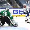 EDMONTON, ALBERTA - SEPTEMBER 23: Goaltender Anton Khudobin #35 of the Dallas Stars can't make the save on a wrist shot for a goal by Steven Stamkos #91 of the Tampa Bay Lightning in the first period of Game Three of the NHL Stanley Cup Final between the Tampa Bay Lightning and the Dallas Stars at Rogers Place on September 23, 2020 in Edmonton, Alberta, Canada. (Photo by Dave Sandford/NHLI via Getty Images)