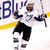 BOSTON, MA - MAY 14:  Teddy Purcell #16 of the Tampa Bay Lightning celebrates against the Boston Bruins in Game One of the Eastern Conference Finals during the 2011 NHL Stanley Cup Playoffs at TD Garden on May 14, 2011 in Boston, Massachusetts.  (Photo by Mike Stobe/Getty Images)