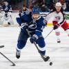 TAMPA, FL - APRIL 11: Tom Pyatt #11 of the Tampa Bay Lightning skates against the Columbus Blue Jackets at the Tampa Bay Times Forum on April 11, 2014 in Tampa, Florida. (Photo by Scott Audette/NHLI via Getty Images)