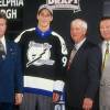 27 Jun 1998:  First round pick Vincent Lecavalier of the Tampa Bay Lightning poses during the 1998 NHL Entry Draft at the Marine Midland Arena in Buffalo, New York. Mandatory Credit: Rick Stewart  /Allsport