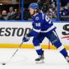 TAMPA, FL - JULY 07: Tampa Bay Lightning defenseman Mikhail Sergachev (98)looks to clear the puck during Game 5 of the NHL Stanley Cup Finals Hockey match between the Tampa Bay Lightning and Montreal Canadiens on July 7, 2021 at Amalie Arena in Tampa, FL. (Photo by Andrew Bershaw/Icon Sportswire via Getty Images)